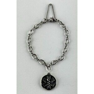 James Avery Sterling Silver Bracelet w/Medical Diabetes Charm 5.5 in.